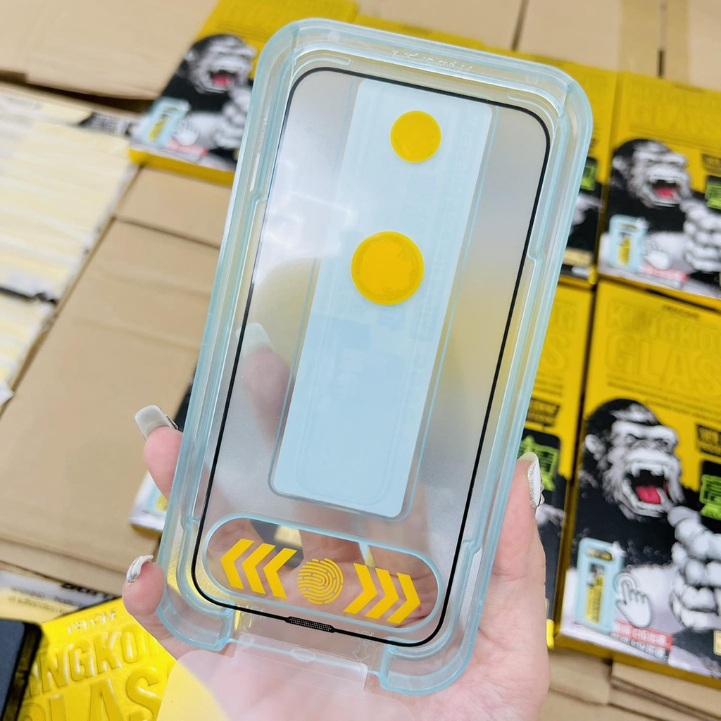 Kính cường lực KK có khung trợ dán trong WTP 034 IPhone 11 12 13 14 15 16 17Promax pro plus