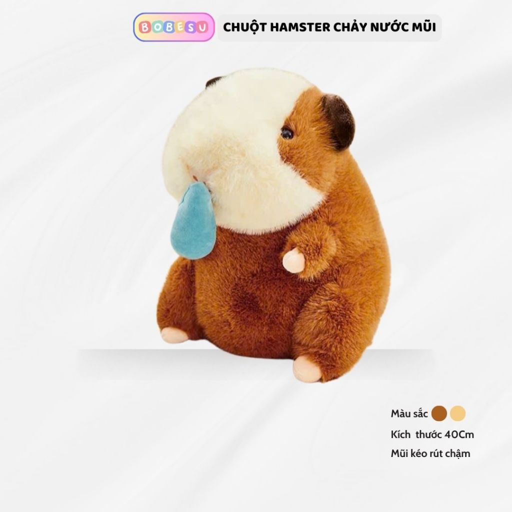 Gấu bông chuột hamster chảy nước mũi dễ thương Thú nhồi bông chuột lang hamster cao cấp quà tặng đáng yêu cho bé