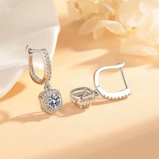 Hoa Tai Kim Cương Mosan Bạc S925 Nữ Hoa Tai Ngắn Kim Cương Cá Tính Hoa Tai Rỗng Quà Tặng Cho Nữ S83