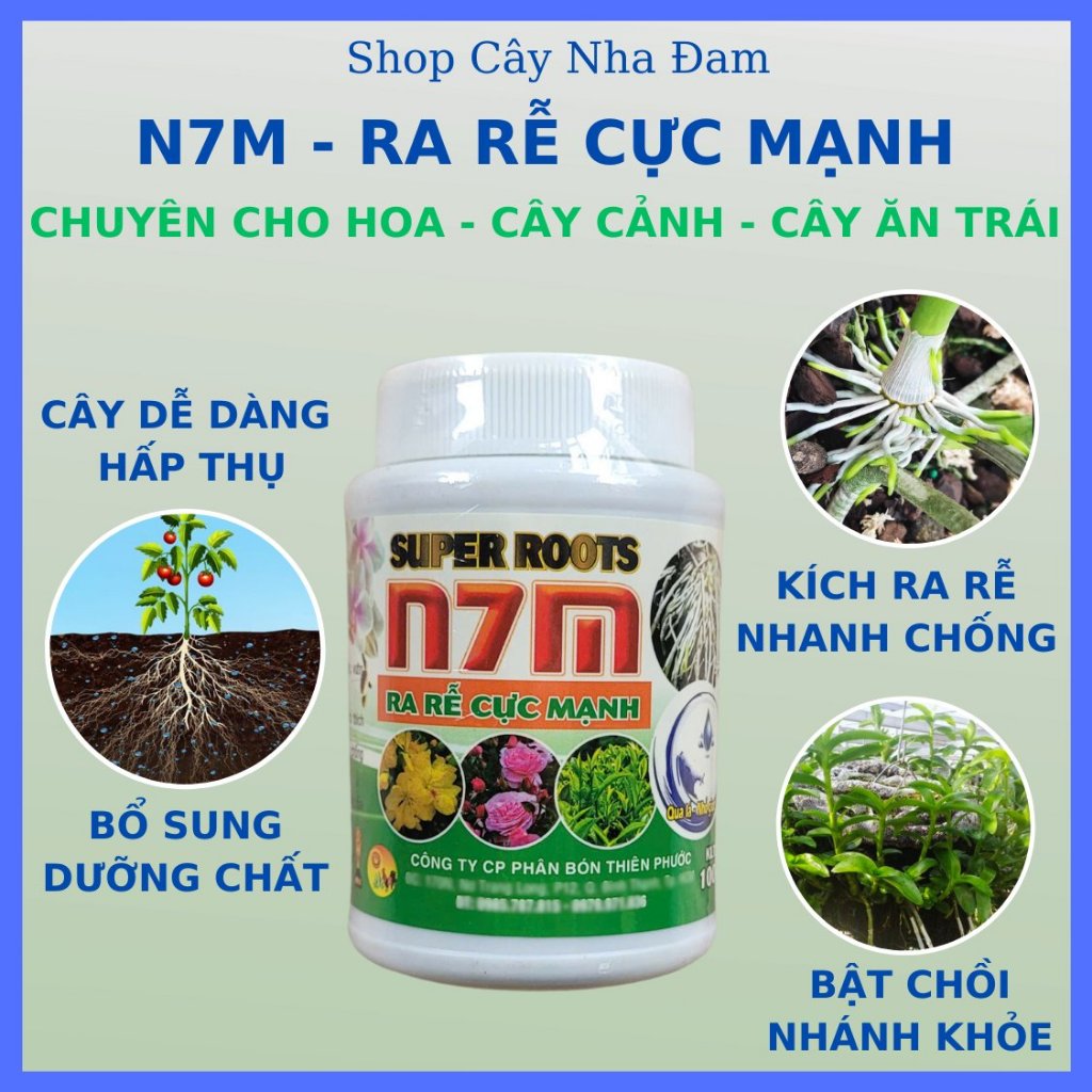 N7M Phân Bón Kích Thích Ra Rễ Cực Mạnh Cho Mọi Cây Trồng (Lọ 100Gr ...