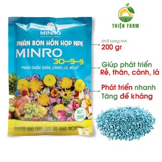 Phân bón NPK 30-9-9+TE THIỆN FARM (túi 200g) giúp cây phát triển bộ rễ, thân, cành lá, tăng đề kháng