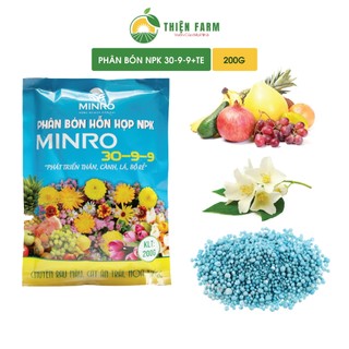 Phân bón NPK 30-9-9+TE THIỆN FARM (túi 200g) giúp cây phát triển bộ rễ, thân, cành lá, tăng đề kháng
