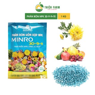 Phân bón NPK 30-9-9+TE THIỆN FARM (túi 1kg) giúp cây phát triển bộ rễ, thân, cành lá, tăng đề kháng