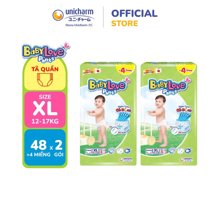 Combo 2 bich Quần Baby Love Siêu Thấm Khô Thoáng tặng khăn ướt Baby love 80 tờ/5 khẩu trang UV mark