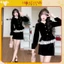 Set Áo Nhung Peplum Phối Tơ Mix Chân Váy Nhung Chữ A Hàng 2 Lớp Dày Dặn ( kèm ảnh thật)
