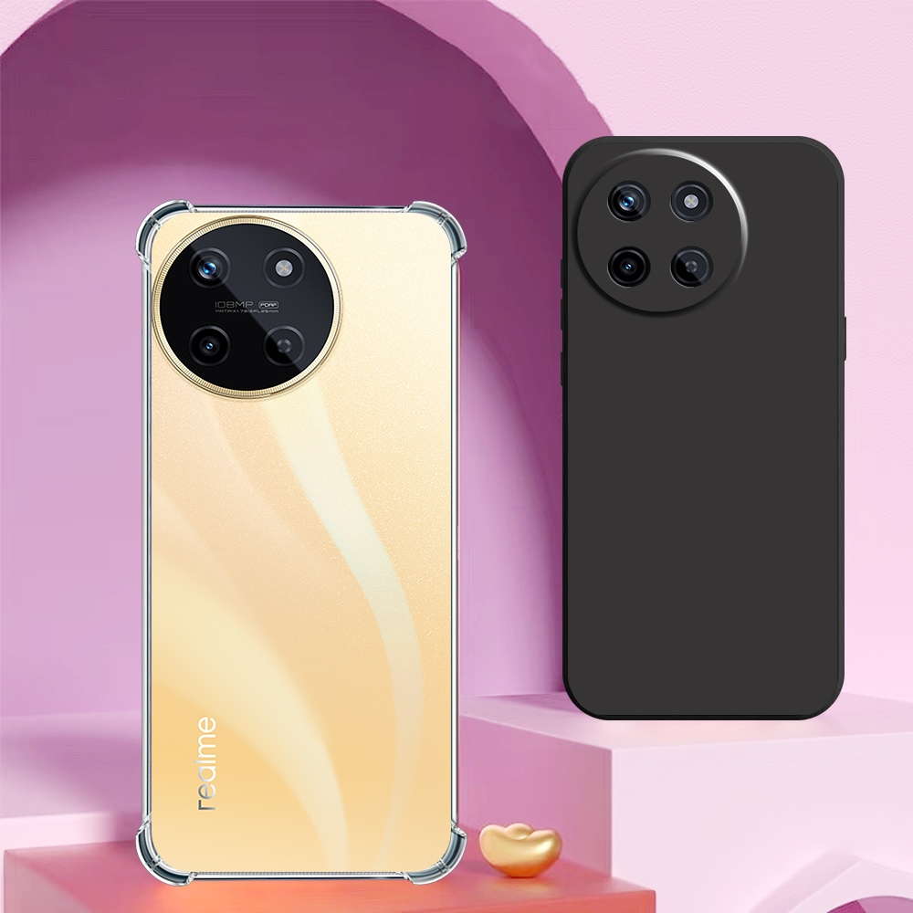 Ốp lưng Realme 11 / 11 Pro chống sốc, TPU viền vuông, trong suốt silicon