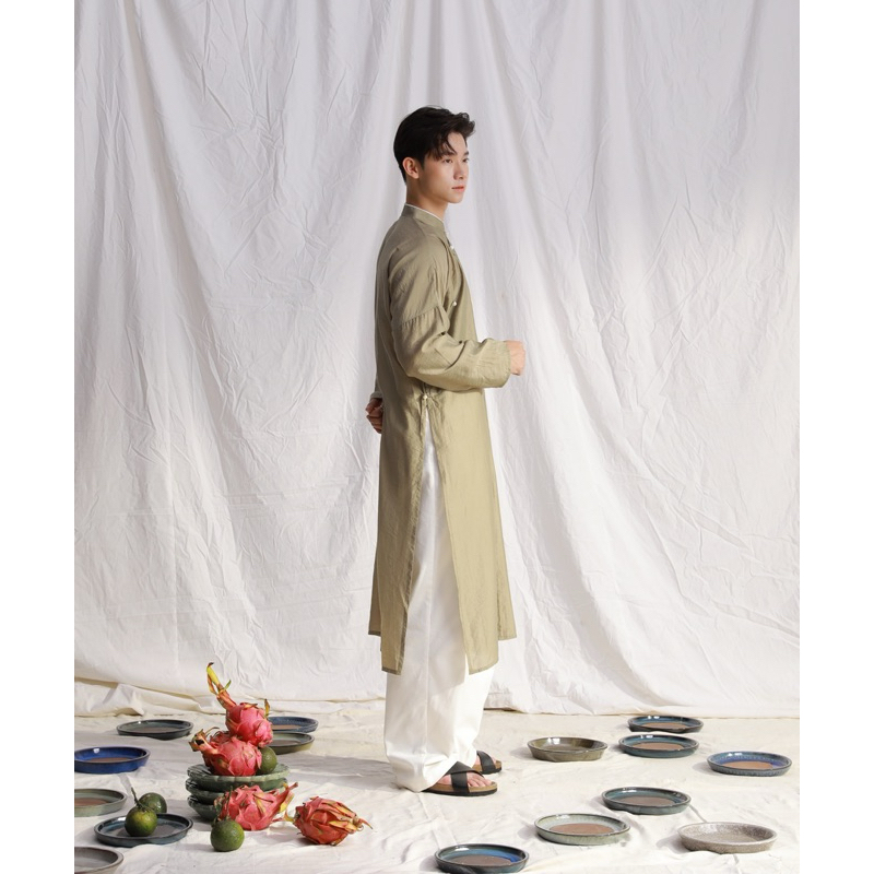 Áo dài lụa linen xanh - Thiết kế giới hạn Villa Wings