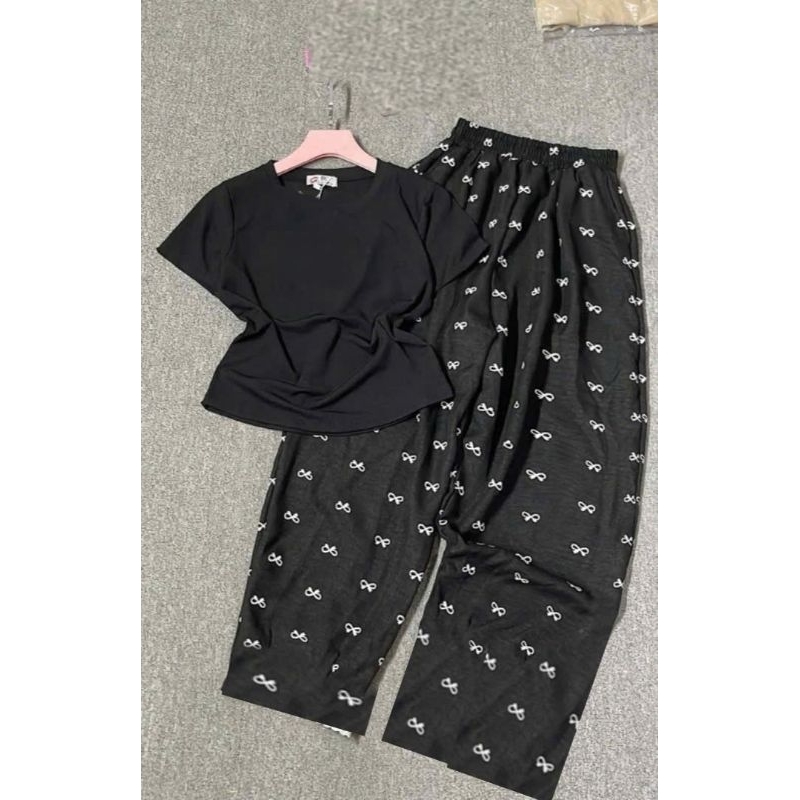 Tổng hợp các sét quần + áo phông croptop cộc tay trơn dáng ngắn chất tăm Hàn lạnh cho Nữ