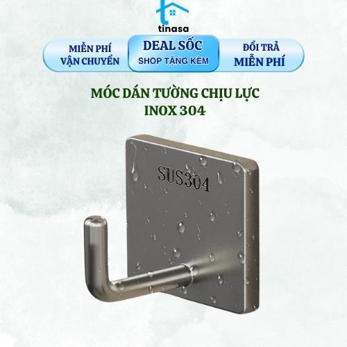 Móc Dán Tường Chịu Lực Inox 304, Móc Treo Tường Siêu Dính Inox 304 Treo ...