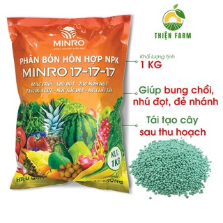 Phân bón NPK 17-17-17 THIỆN FARM (túi 1kg) giúp cải tạo cây, bung chồi, nhú đọt, dinh dưỡng cân bằng