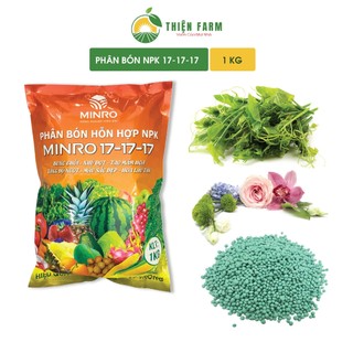 Phân bón NPK 17-17-17 THIỆN FARM (túi 1kg) giúp cải tạo cây, bung chồi, nhú đọt, dinh dưỡng cân bằng