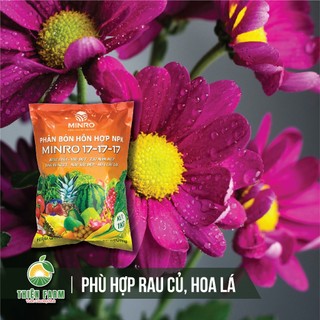 Phân bón NPK 17-17-17 THIỆN FARM (túi 1kg) giúp cải tạo cây, bung chồi, nhú đọt, dinh dưỡng cân bằng