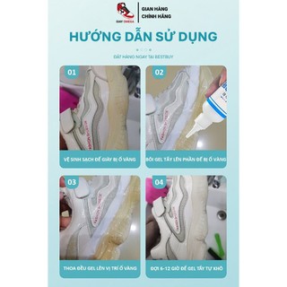 Dung Dịch Tẩy Ố Vàng Đế Giày cực mạnh - Công nghệ Nhật Bản tẩy trắng, khử ố vàng - Vệ sinh, làm trắng sneaker, giày dép