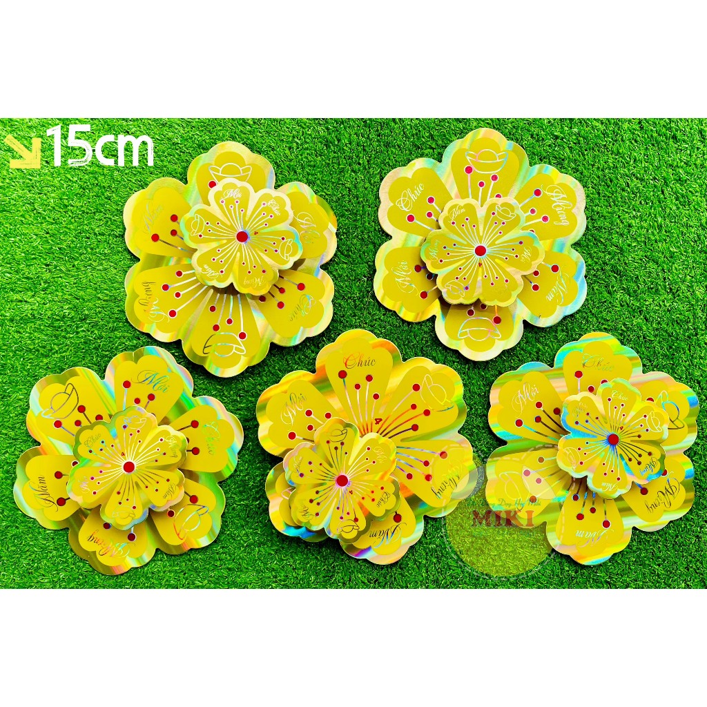 SET HOA MAI, HOA ĐÀO 3D  ÁNH PHẢN QUANG trang trí Tết 🌸