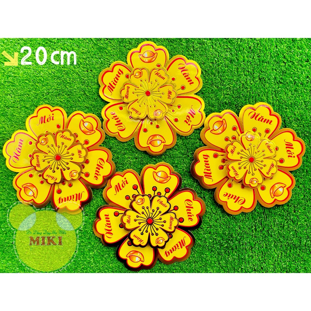 SET HOA MAI, HOA ĐÀO 3D  ÁNH PHẢN QUANG trang trí Tết 🌸