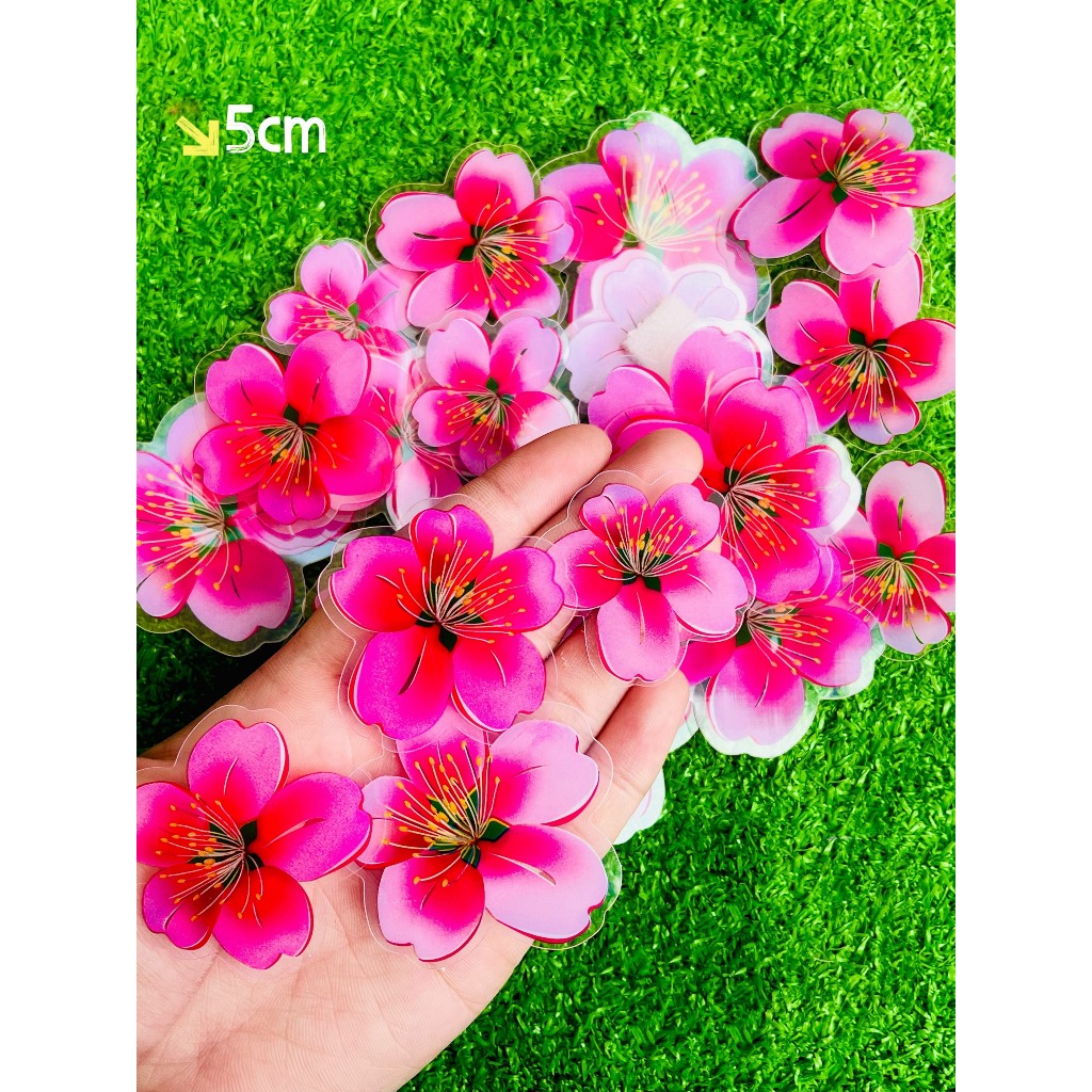 SET HOA MAI, HOA ĐÀO 3D  ÁNH PHẢN QUANG trang trí Tết 🌸