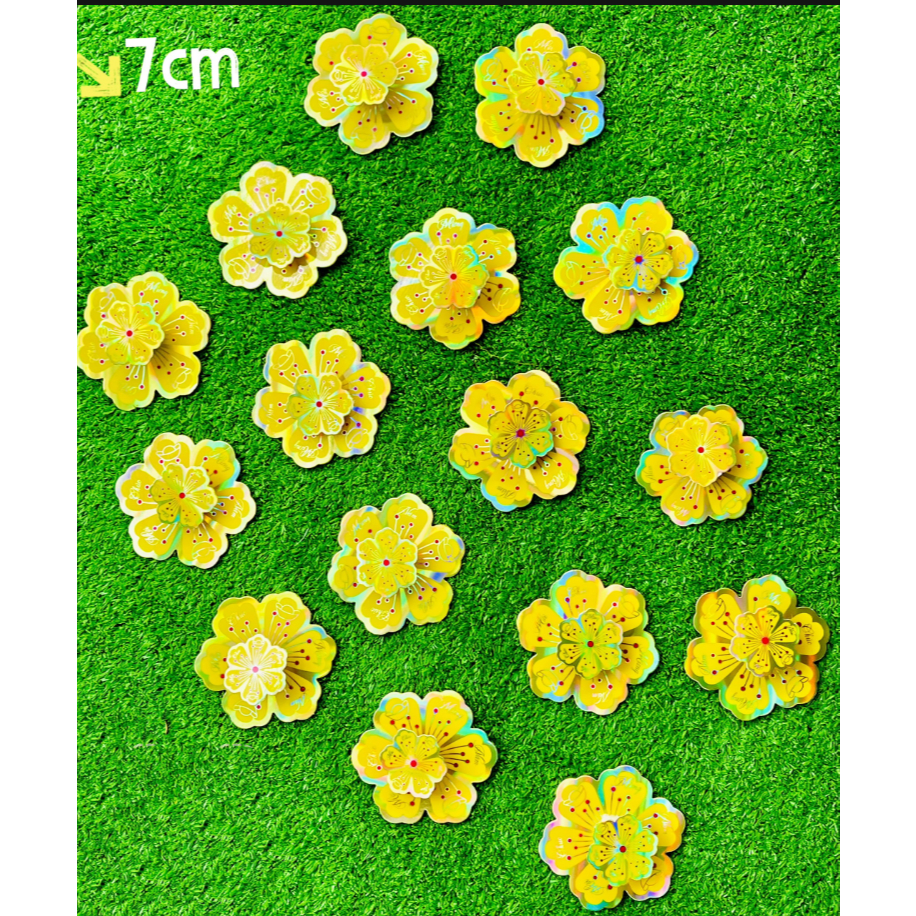 SET HOA MAI, HOA ĐÀO 3D  ÁNH PHẢN QUANG trang trí Tết 🌸