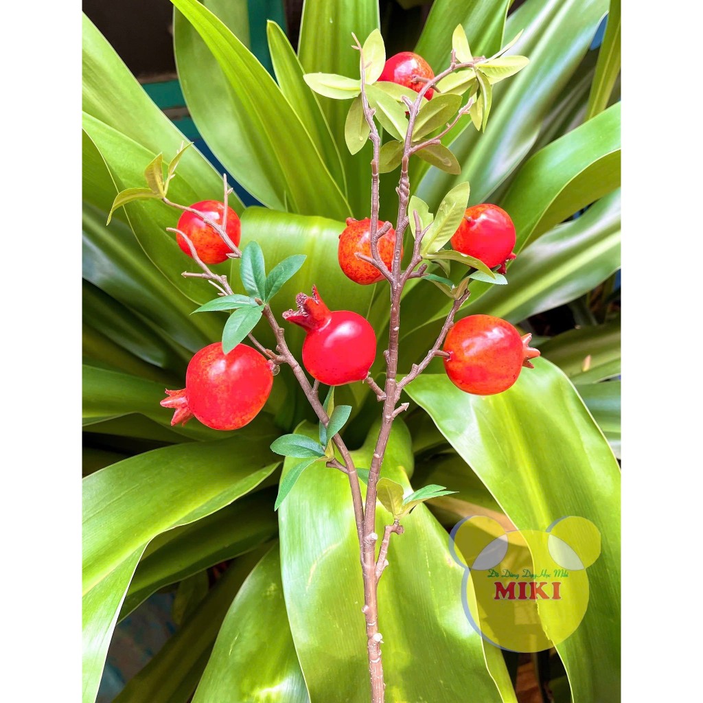 CÀNH LỰU 7 QUẢ Trang trí tết xuân