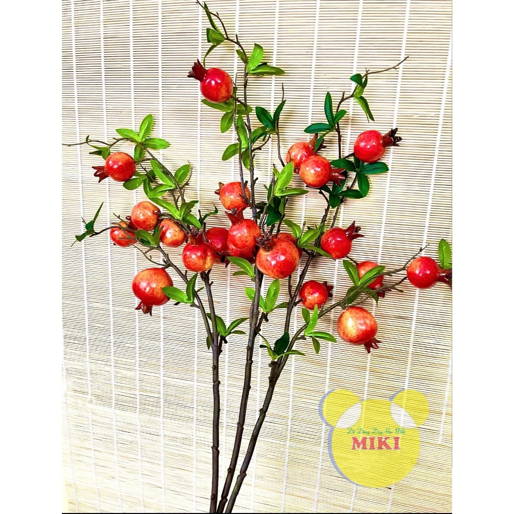 CÀNH LỰU 7 QUẢ Trang trí tết xuân