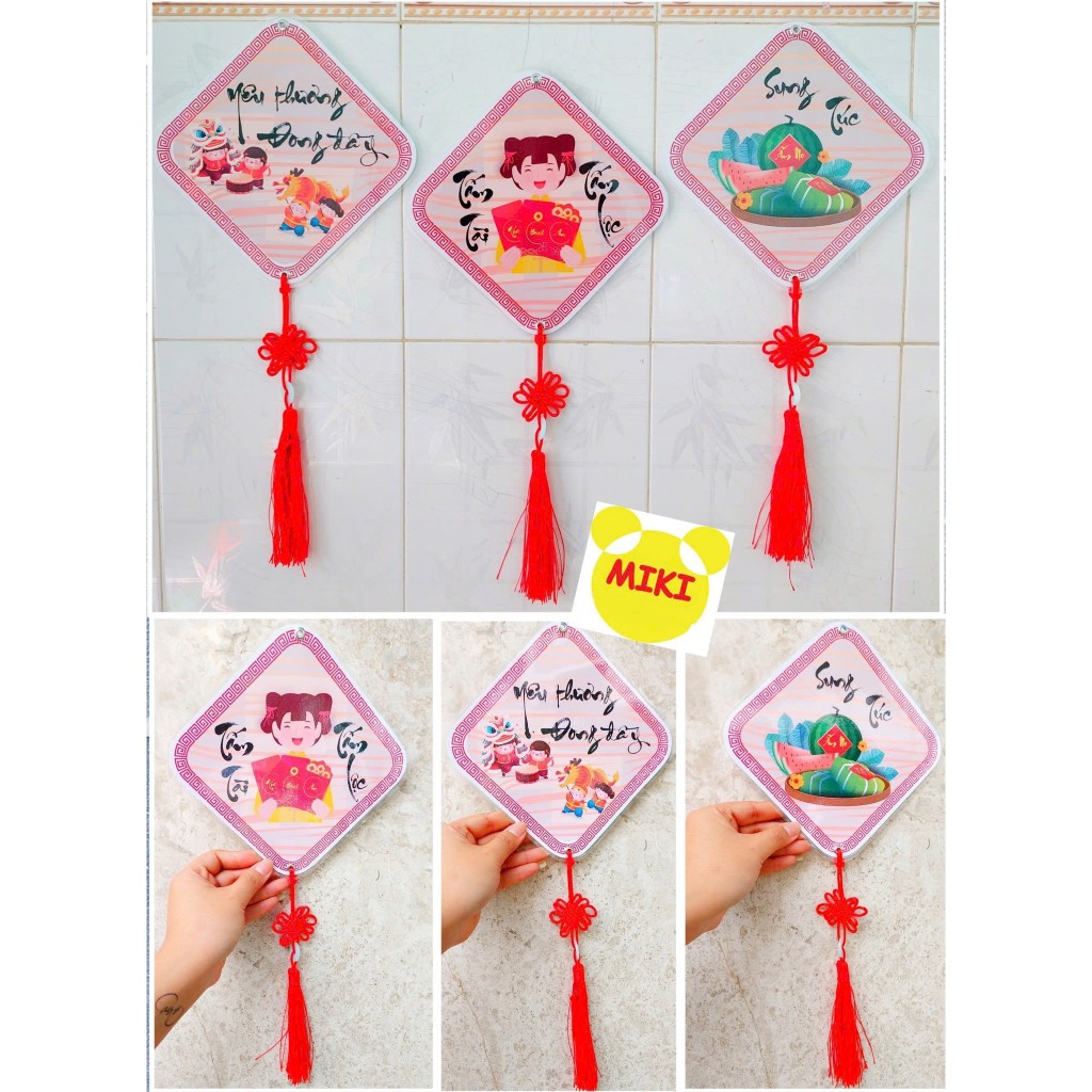 BỘ BẢNG TREO TRANG TRÍ TẾT XUÂN ép plastic (Đồ dùng dạy học Miki)