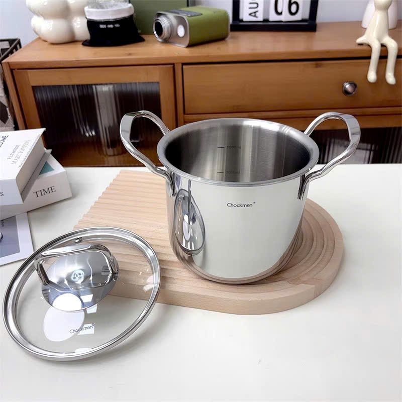 Nồi Chockmen 14cm Sâu Lòng Inox Liền Đáy 3 Lớp Kèm Nắp CKM107