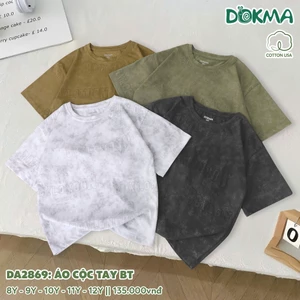 Áo Cộc Tay Cổ Tròn Cotton Bé Trai Dokma DA1555 DA2108 DA1507 DA1584 DA2869 DA2873