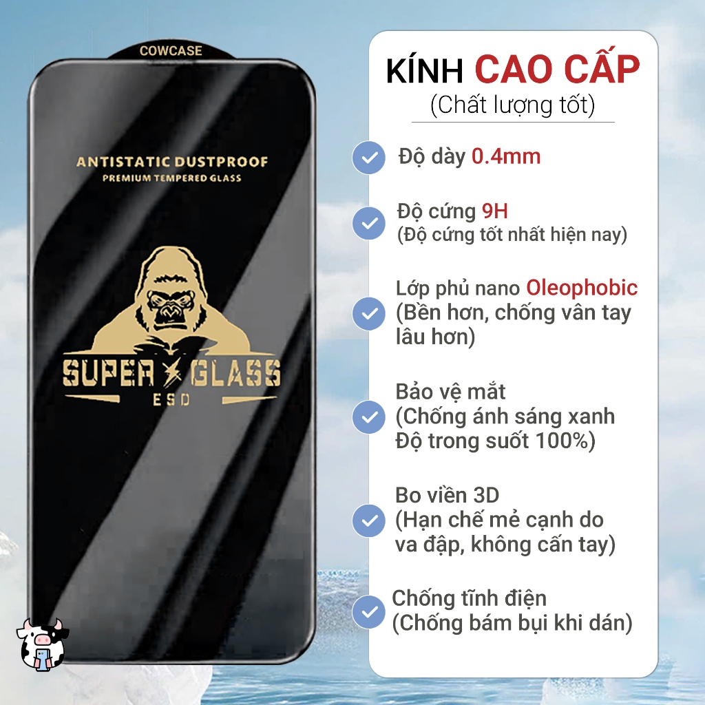 Cường lực Xiaomi 12T, 12T Pro Cowcase full màn | Miếng kính dán bảo vệ màn hình cho Xiaomi | BigBuy360 - bigbuy360.vn