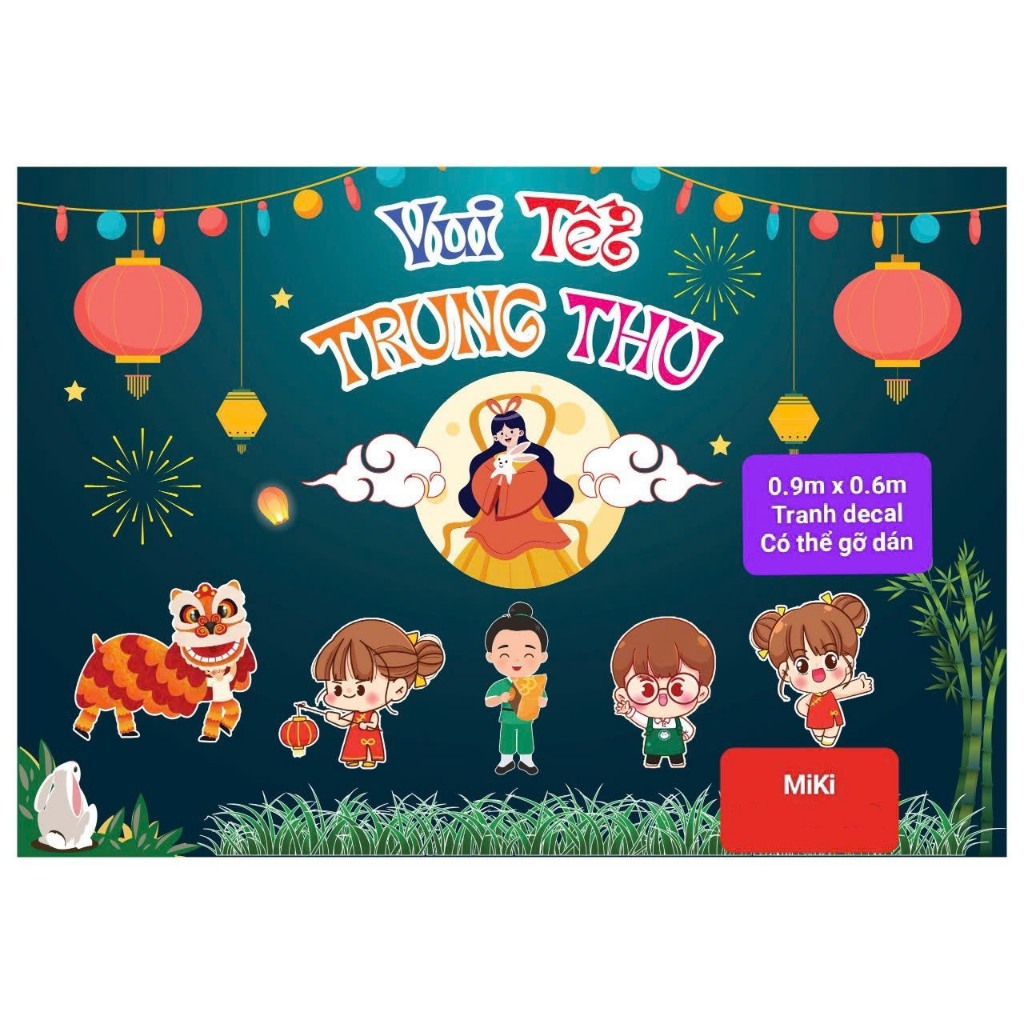 TẾT TRUNG THU - TRANH DECAL TRANG TRÍ 0.9m x 0.6m