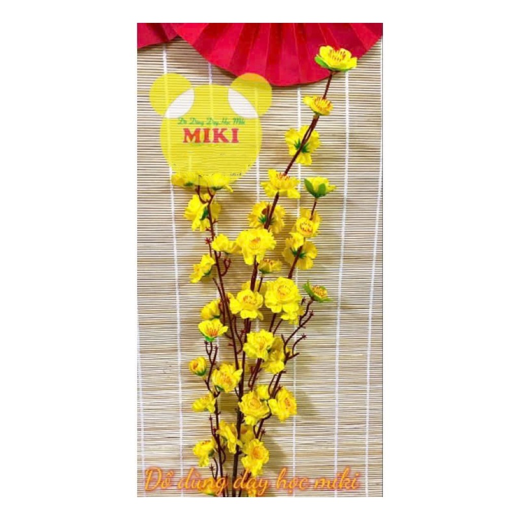 Cành hoa mai, hoa đào giả trang trí Tết, dài 1m, loại 1, 40 bông