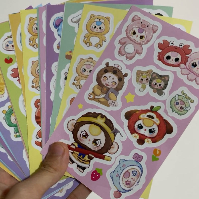 Tấm sticker Baby Three miếng hình dán bé ba trang trí sổ tay stickers ...