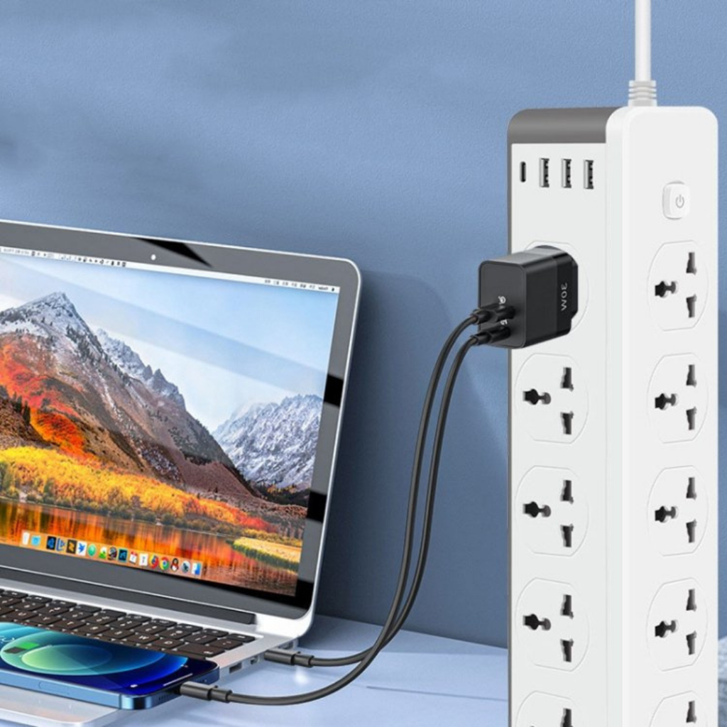 Ổ Cắm Điện Đa Năng Thông Minh,Chịu Tải 3000W,Chống Cháy Nổ,Chống Giật,Quá Tải Tự Ngắt,Dây 2m,Kèm Cổng Sạc USB TypeC