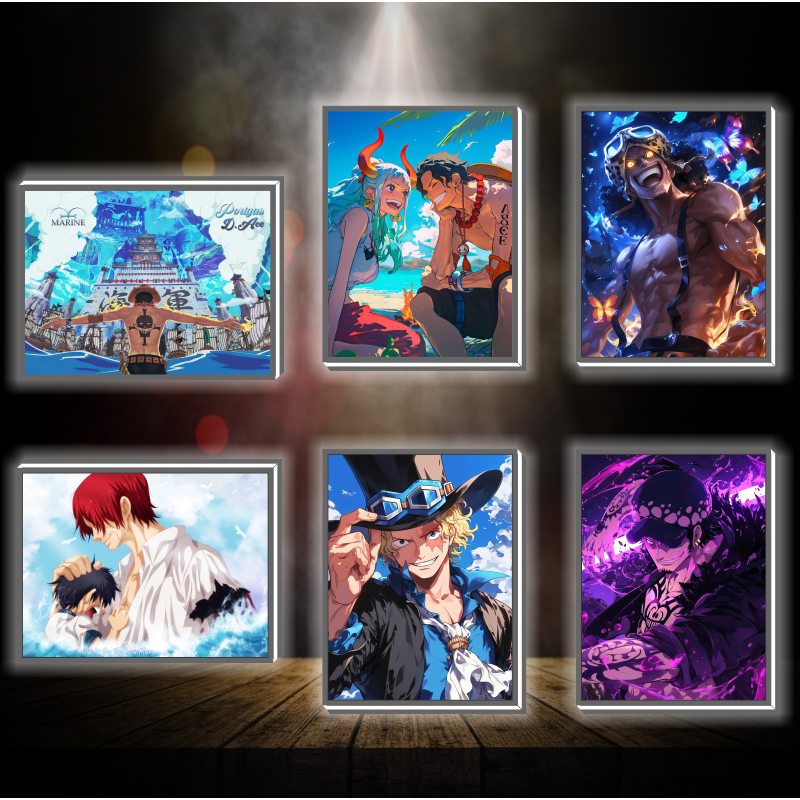 Tranh đèn led 3D đổi màu One Piece - Tranh đèn led 3D trang trí bàn làm việc, đèn ngủ