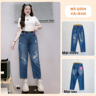 Tổng Hợp Quần Baggy Bigsize Nữ 9 Tấc Vải Jean/Kaki Form Rộng cho Nàng Chubby 50-95kg
