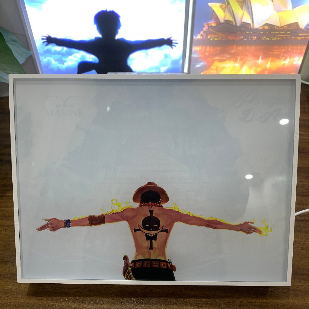 Tranh đèn led 3D đổi màu One Piece - Tranh đèn led 3D trang trí bàn làm việc, đèn ngủ