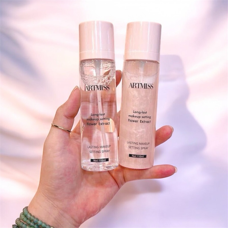 Xịt Khóa Nền ARTMISS 110ml – Giữ Makeup Lâu, Lớp Sương Mịn – 2 Loại: Trong Suốt / Ánh Nhũ