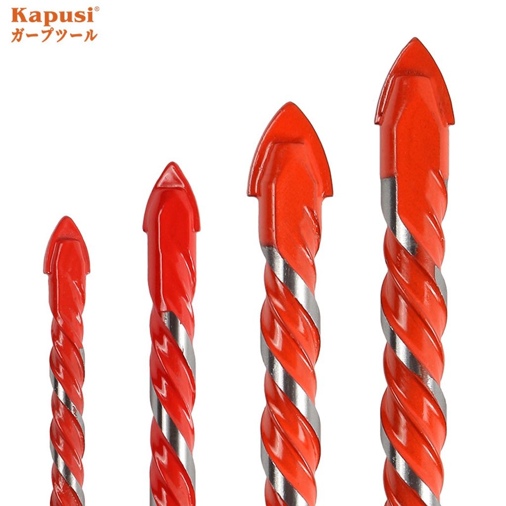Bộ 7 mũi khoan đa năng 2 cạnh Kapusi Japan chân tam giác 3/4/5/6/8/10/12mm phù hợp khoan các chất liệu kính sắt bê tông