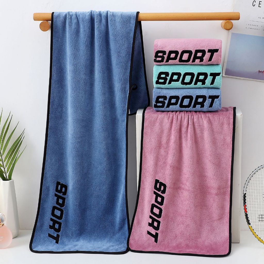 Khăn tập GYM cao cấp chữ SPORT (30x110cm) cực thấm hút mồ hôi và mềm mại.