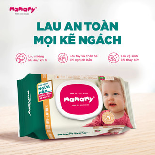 (combo 5b) Khăn ướt Mamamy cho mẹ và bé gấp đôi chất ngừa hăm gói 100 tờ (không mùi và mùi tinh dầu cúc vạn thọ)