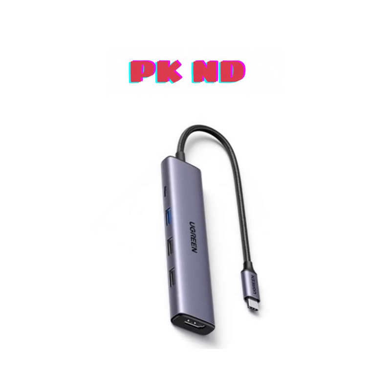 Hub chuyển đổi Type C Ug.reen 15495 5 in 1 | Vỏ nhôm cao cấp | HDMI 4K30Hz | USB 2.0 | USB 3.0 | Sạc PD 100W