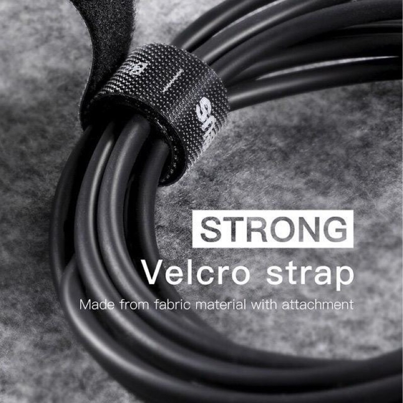 Dây Cuốn Cáp Sạc Ba.seus Velcro siêu dính cố định gọn tai nghe dây máy tính đồ điện tử dây điện