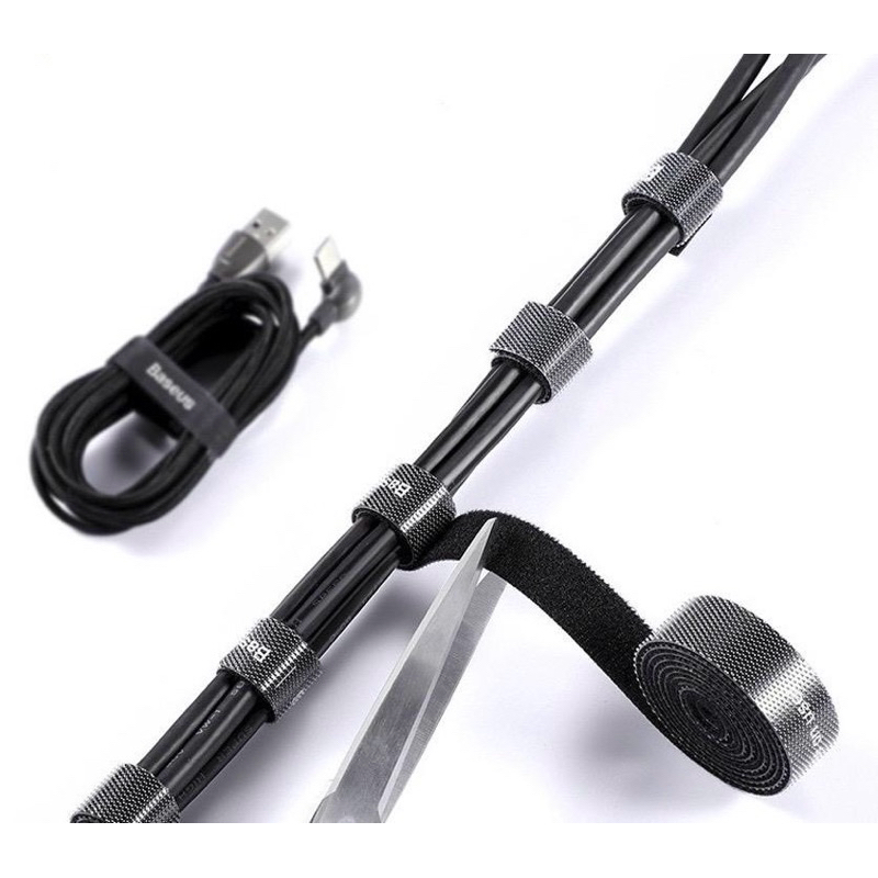 Dây Cuốn Cáp Sạc Ba.seus Velcro siêu dính cố định gọn tai nghe dây máy tính đồ điện tử dây điện