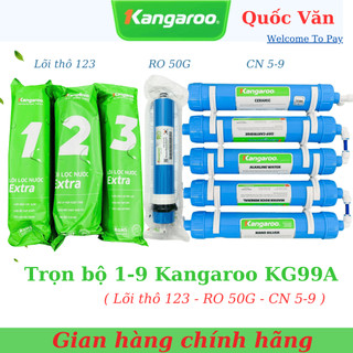 Trọn bộ 1-9 lõi lọc Kangaroo KG99A, KG109A - Nâng pH, Lọc 99,9% vi khuẩn, tạo khoáng chất có lợi cho cơ thể