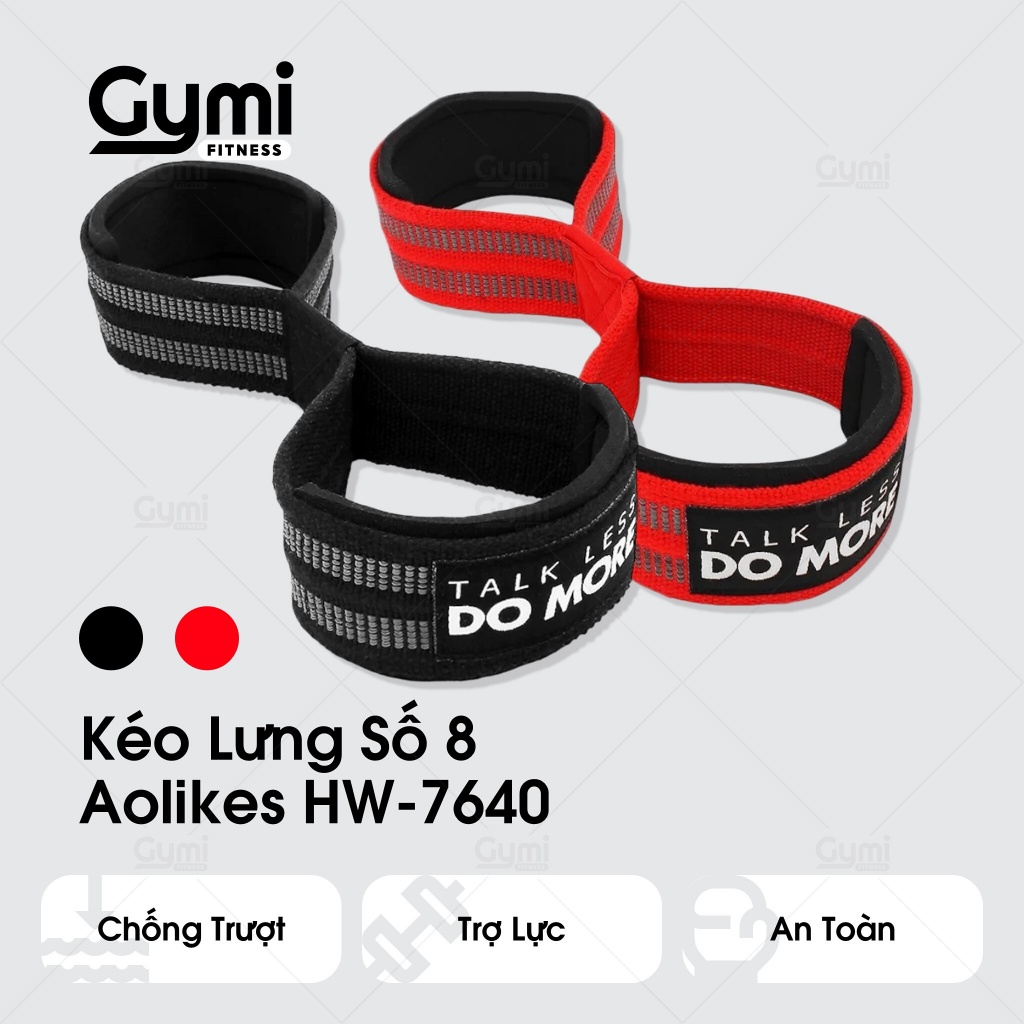 [1 Đôi] Đai Trợ Lực Hình Số 8 Aolikes HW-7640 - Dây Kéo Lưng Hỗ Trợ Nâng Tạ Chống Trượt Chính Hãng - AL7640