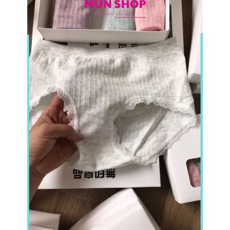 Hộp 5 quần lót nhật cotton viền ren mẫu mới