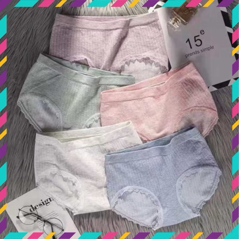 Hộp 5 quần lót nhật cotton viền ren mẫu mới