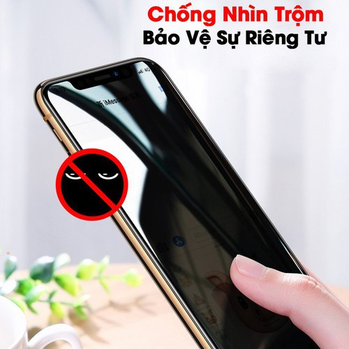 Kính cường lực chống nhìn trộm dành IPhone 11 12 13 14 15 16Promax pro plus x xr xsm 6,7,8/plus