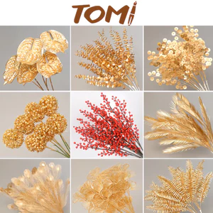 Cành Đào Đông, Cành Hoa Phủ Đồng Trang Trí Mâm Ngũ Quả, Decor Tết TOMI 320