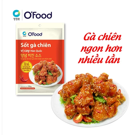 Sốt gà chiên 2 vị cay và phô mai O'food gói 120g