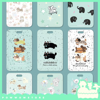 Bao Đựng Thẻ Nhân Viên Nhựa ABS Hình Thú Cute Dog Cat, Hoạt Hình Mèo Chó Đáng Yêu