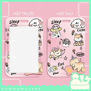Bao Đựng Thẻ Nhân Viên Nhựa ABS Phong Cách Nhân Vật Hình Chó Dog Puddle Puppy Đáng Yêu Cute